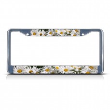 CHAMOMILE FLOWERS Metal License Plate Frame Tag Border Two Holes   322191059488